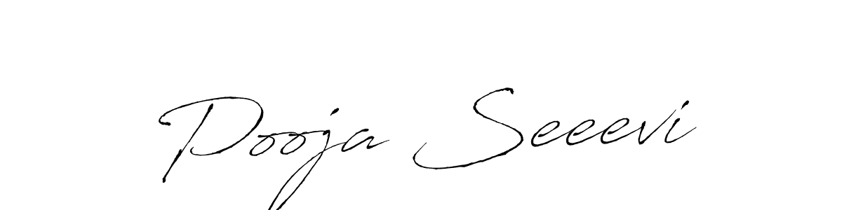 Create a beautiful signature design for name Pooja Seeevi. With this signature (Antro_Vectra) fonts, you can make a handwritten signature for free. Pooja Seeevi signature style 6 images and pictures png