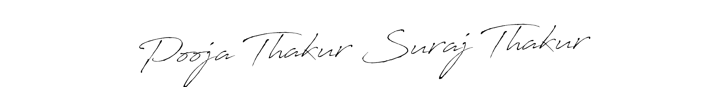 Pooja Thakur Suraj Thakur stylish signature style. Best Handwritten Sign (Antro_Vectra) for my name. Handwritten Signature Collection Ideas for my name Pooja Thakur Suraj Thakur. Pooja Thakur Suraj Thakur signature style 6 images and pictures png