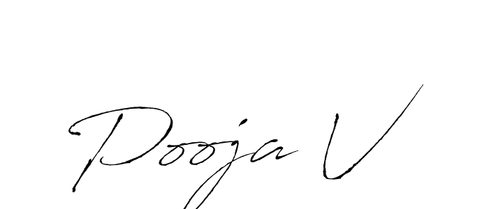 Use a signature maker to create a handwritten signature online. With this signature software, you can design (Antro_Vectra) your own signature for name Pooja V. Pooja V signature style 6 images and pictures png