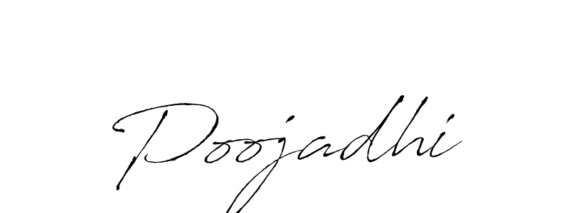 Use a signature maker to create a handwritten signature online. With this signature software, you can design (Antro_Vectra) your own signature for name Poojadhi. Poojadhi signature style 6 images and pictures png