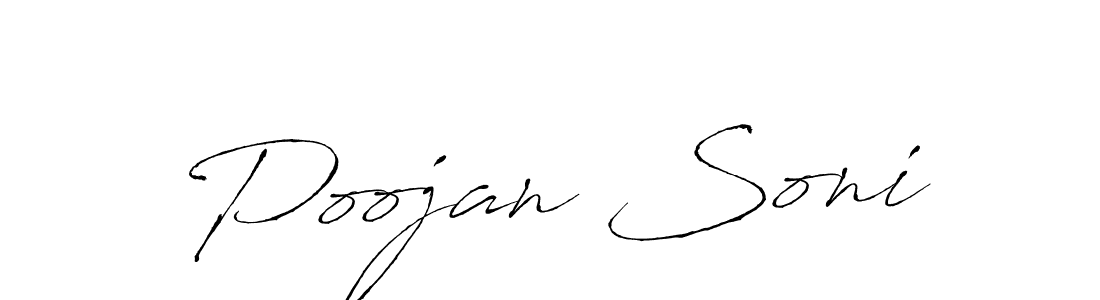 Poojan Soni stylish signature style. Best Handwritten Sign (Antro_Vectra) for my name. Handwritten Signature Collection Ideas for my name Poojan Soni. Poojan Soni signature style 6 images and pictures png
