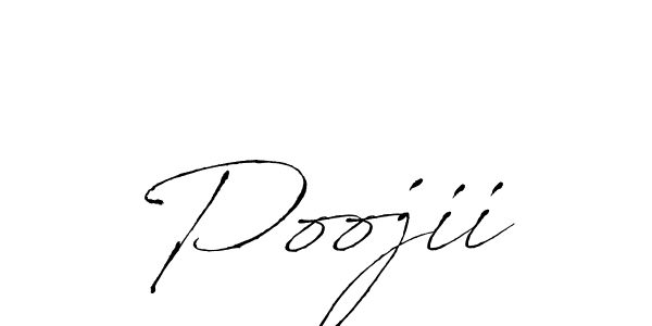 How to make Poojii signature? Antro_Vectra is a professional autograph style. Create handwritten signature for Poojii name. Poojii signature style 6 images and pictures png