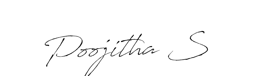 Poojitha S stylish signature style. Best Handwritten Sign (Antro_Vectra) for my name. Handwritten Signature Collection Ideas for my name Poojitha S. Poojitha S signature style 6 images and pictures png