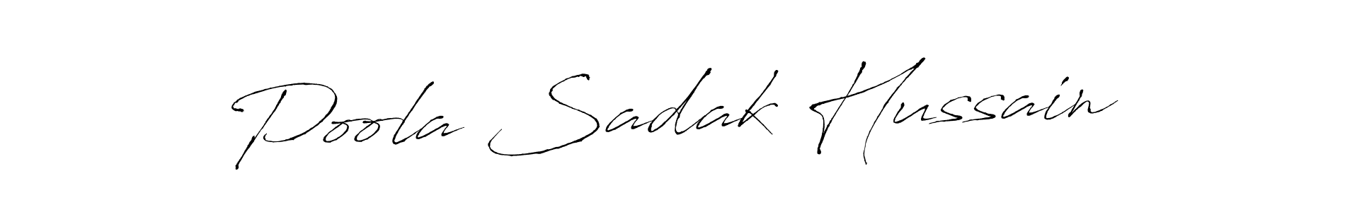 Create a beautiful signature design for name Poola Sadak Hussain. With this signature (Antro_Vectra) fonts, you can make a handwritten signature for free. Poola Sadak Hussain signature style 6 images and pictures png