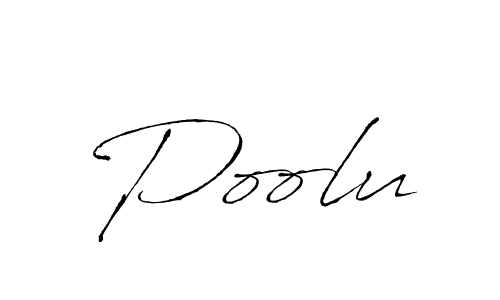 Use a signature maker to create a handwritten signature online. With this signature software, you can design (Antro_Vectra) your own signature for name Poolu. Poolu signature style 6 images and pictures png