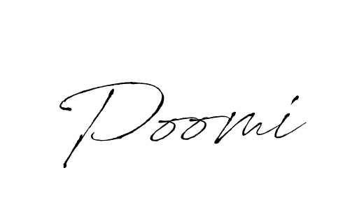 Use a signature maker to create a handwritten signature online. With this signature software, you can design (Antro_Vectra) your own signature for name Poomi. Poomi signature style 6 images and pictures png