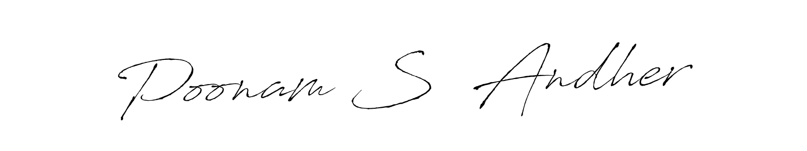 The best way (Antro_Vectra) to make a short signature is to pick only two or three words in your name. The name Poonam S  Andher include a total of six letters. For converting this name. Poonam S  Andher signature style 6 images and pictures png