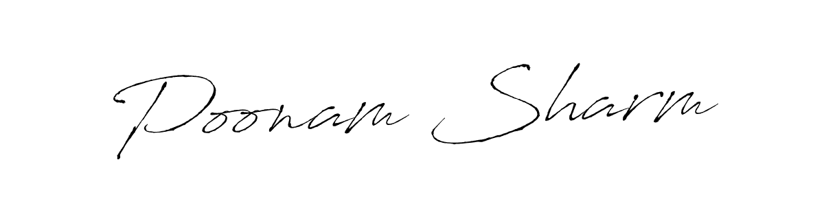 Poonam Sharm stylish signature style. Best Handwritten Sign (Antro_Vectra) for my name. Handwritten Signature Collection Ideas for my name Poonam Sharm. Poonam Sharm signature style 6 images and pictures png