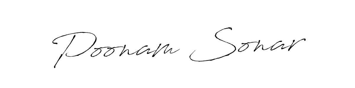 Design your own signature with our free online signature maker. With this signature software, you can create a handwritten (Antro_Vectra) signature for name Poonam Sonar. Poonam Sonar signature style 6 images and pictures png