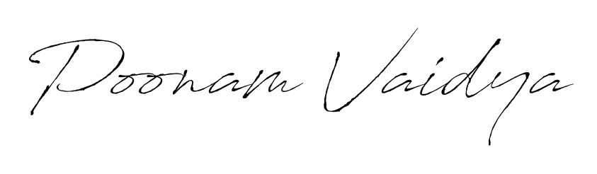 Personalize your online presence with Poonam Vaidya signature rendered in elegant Antro_Vectra font. Great for website footers and blogs. Poonam Vaidya signature style 6 images and pictures png