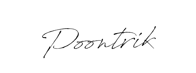 Make a beautiful signature design for name Poontrik. With this signature (Antro_Vectra) style, you can create a handwritten signature for free. Poontrik signature style 6 images and pictures png