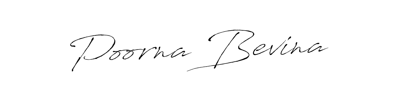 Make a beautiful signature design for name Poorna Bevina. With this signature (Antro_Vectra) style, you can create a handwritten signature for free. Poorna Bevina signature style 6 images and pictures png