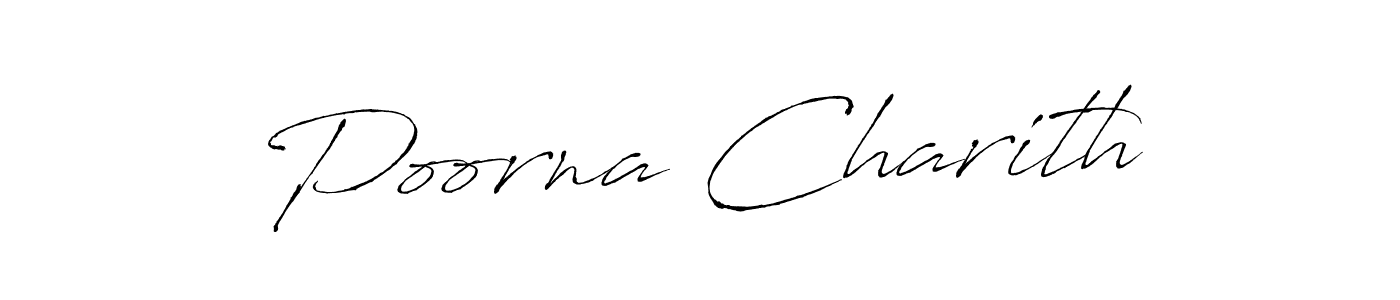 Use a signature maker to create a handwritten signature online. With this signature software, you can design (Antro_Vectra) your own signature for name Poorna Charith. Poorna Charith signature style 6 images and pictures png