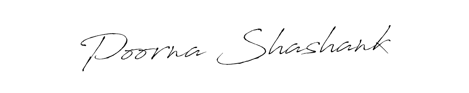 Poorna Shashank stylish signature style. Best Handwritten Sign (Antro_Vectra) for my name. Handwritten Signature Collection Ideas for my name Poorna Shashank. Poorna Shashank signature style 6 images and pictures png