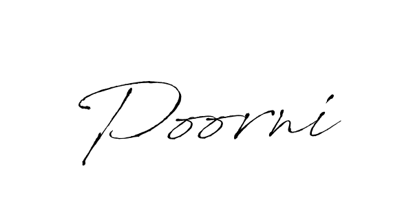 Design your own signature with our free online signature maker. With this signature software, you can create a handwritten (Antro_Vectra) signature for name Poorni. Poorni signature style 6 images and pictures png