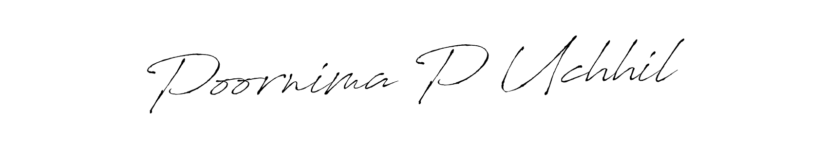 It looks lik you need a new signature style for name Poornima P Uchhil. Design unique handwritten (Antro_Vectra) signature with our free signature maker in just a few clicks. Poornima P Uchhil signature style 6 images and pictures png