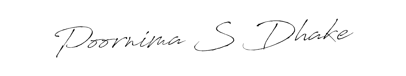 Design your own signature with our free online signature maker. With this signature software, you can create a handwritten (Antro_Vectra) signature for name Poornima S Dhake. Poornima S Dhake signature style 6 images and pictures png