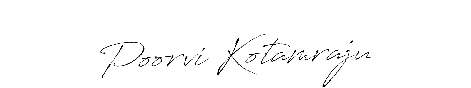 Antro_Vectra is a professional signature style that is perfect for those who want to add a touch of class to their signature. It is also a great choice for those who want to make their signature more unique. Get Poorvi Kotamraju name to fancy signature for free. Poorvi Kotamraju signature style 6 images and pictures png