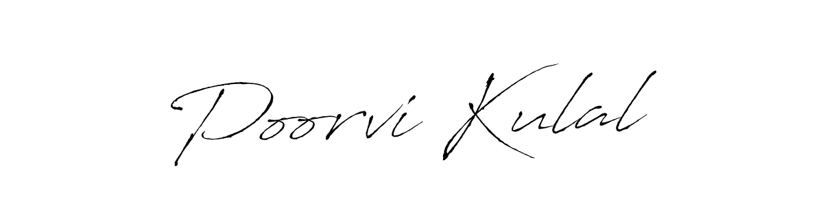 How to make Poorvi Kulal signature? Antro_Vectra is a professional autograph style. Create handwritten signature for Poorvi Kulal name. Poorvi Kulal signature style 6 images and pictures png