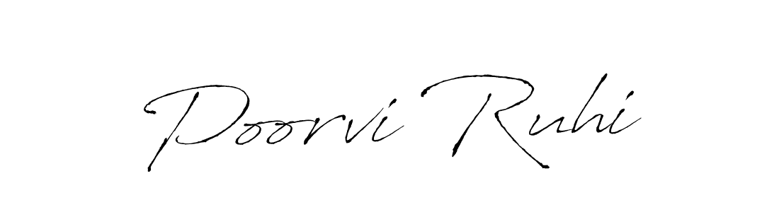 How to make Poorvi Ruhi signature? Antro_Vectra is a professional autograph style. Create handwritten signature for Poorvi Ruhi name. Poorvi Ruhi signature style 6 images and pictures png