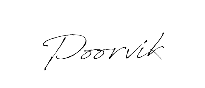 Poorvik stylish signature style. Best Handwritten Sign (Antro_Vectra) for my name. Handwritten Signature Collection Ideas for my name Poorvik. Poorvik signature style 6 images and pictures png