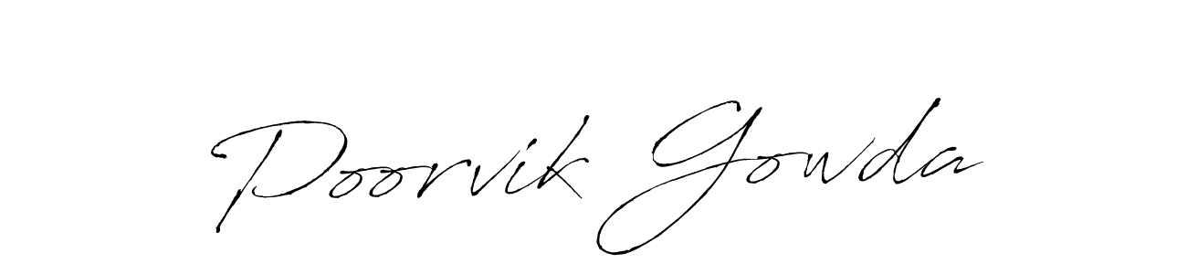 This is the best signature style for the Poorvik Gowda name. Also you like these signature font (Antro_Vectra). Mix name signature. Poorvik Gowda signature style 6 images and pictures png