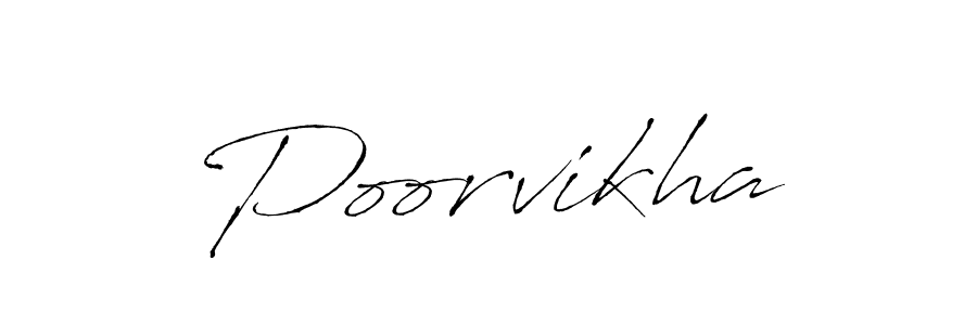 Make a beautiful signature design for name Poorvikha. With this signature (Antro_Vectra) style, you can create a handwritten signature for free. Poorvikha signature style 6 images and pictures png