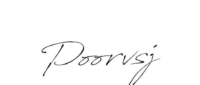 How to make Poorvsj name signature. Use Antro_Vectra style for creating short signs online. This is the latest handwritten sign. Poorvsj signature style 6 images and pictures png