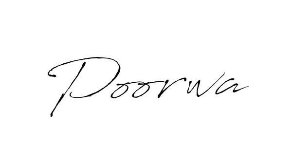 Poorwa stylish signature style. Best Handwritten Sign (Antro_Vectra) for my name. Handwritten Signature Collection Ideas for my name Poorwa. Poorwa signature style 6 images and pictures png