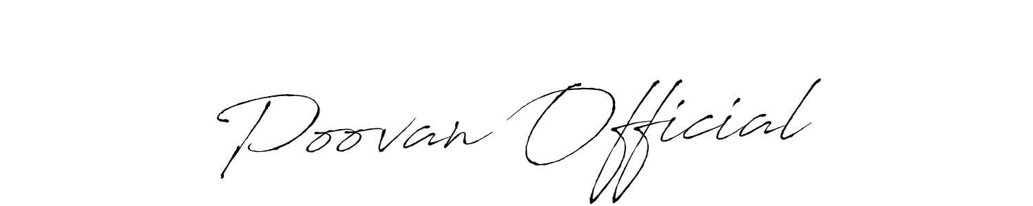 Use a signature maker to create a handwritten signature online. With this signature software, you can design (Antro_Vectra) your own signature for name Poovan Official. Poovan Official signature style 6 images and pictures png