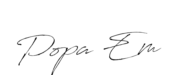 Make a beautiful signature design for name Popa Em. With this signature (Antro_Vectra) style, you can create a handwritten signature for free. Popa Em signature style 6 images and pictures png