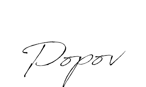 Design your own signature with our free online signature maker. With this signature software, you can create a handwritten (Antro_Vectra) signature for name Popov. Popov signature style 6 images and pictures png