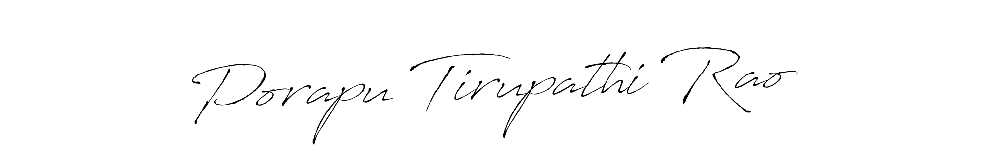 How to make Porapu Tirupathi Rao name signature. Use Antro_Vectra style for creating short signs online. This is the latest handwritten sign. Porapu Tirupathi Rao signature style 6 images and pictures png