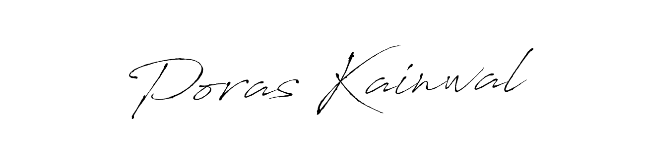 How to make Poras Kainwal name signature. Use Antro_Vectra style for creating short signs online. This is the latest handwritten sign. Poras Kainwal signature style 6 images and pictures png