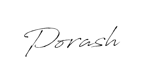 Design your own signature with our free online signature maker. With this signature software, you can create a handwritten (Antro_Vectra) signature for name Porash. Porash signature style 6 images and pictures png
