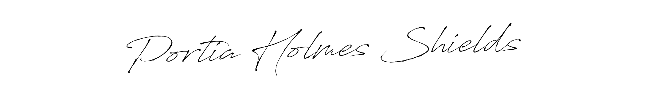 How to make Portia Holmes Shields name signature. Use Antro_Vectra style for creating short signs online. This is the latest handwritten sign. Portia Holmes Shields signature style 6 images and pictures png