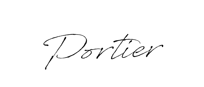 Portier stylish signature style. Best Handwritten Sign (Antro_Vectra) for my name. Handwritten Signature Collection Ideas for my name Portier. Portier signature style 6 images and pictures png