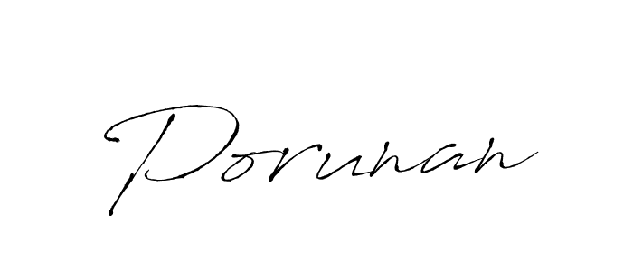 Porunan stylish signature style. Best Handwritten Sign (Antro_Vectra) for my name. Handwritten Signature Collection Ideas for my name Porunan. Porunan signature style 6 images and pictures png