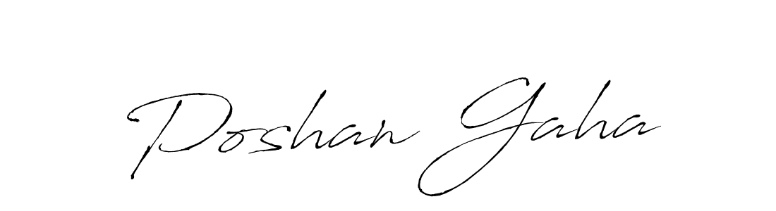 How to make Poshan Gaha name signature. Use Antro_Vectra style for creating short signs online. This is the latest handwritten sign. Poshan Gaha signature style 6 images and pictures png