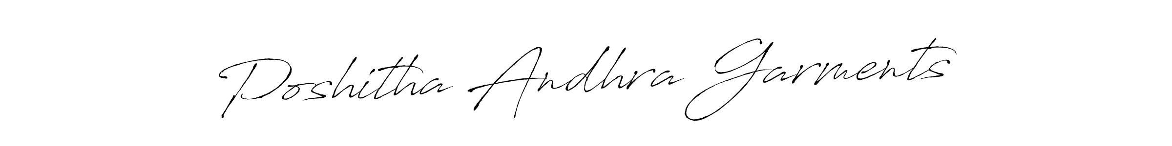 Make a beautiful signature design for name Poshitha Andhra Garments. Use this online signature maker to create a handwritten signature for free. Poshitha Andhra Garments signature style 6 images and pictures png