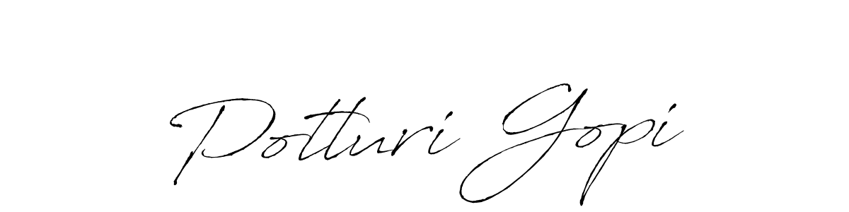 Make a beautiful signature design for name Potluri Gopi. With this signature (Antro_Vectra) style, you can create a handwritten signature for free. Potluri Gopi signature style 6 images and pictures png