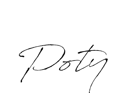 How to make Poty name signature. Use Antro_Vectra style for creating short signs online. This is the latest handwritten sign. Poty signature style 6 images and pictures png