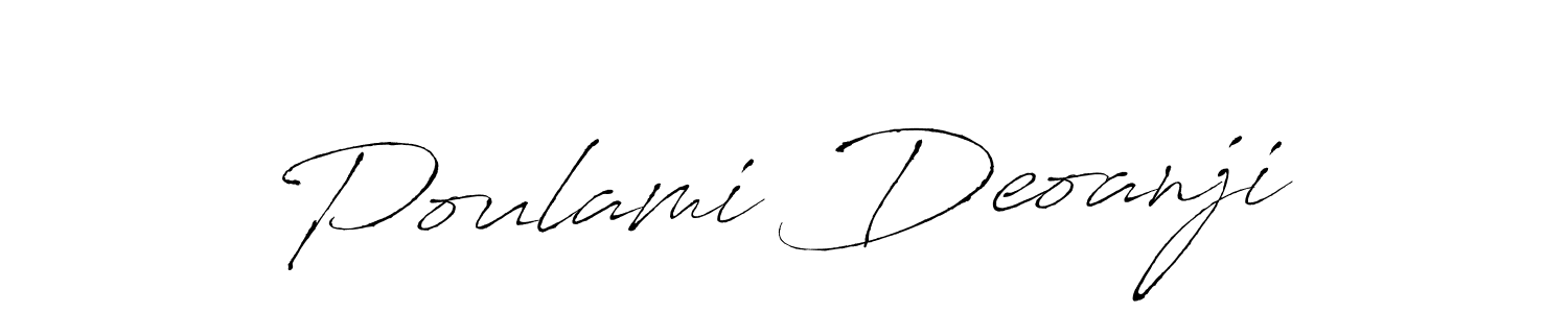 You should practise on your own different ways (Antro_Vectra) to write your name (Poulami Deoanji) in signature. don't let someone else do it for you. Poulami Deoanji signature style 6 images and pictures png