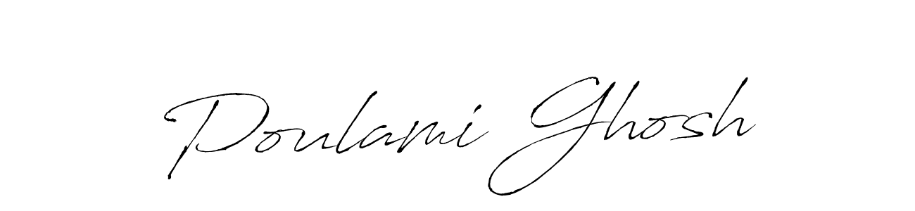 Make a beautiful signature design for name Poulami Ghosh. With this signature (Antro_Vectra) style, you can create a handwritten signature for free. Poulami Ghosh signature style 6 images and pictures png