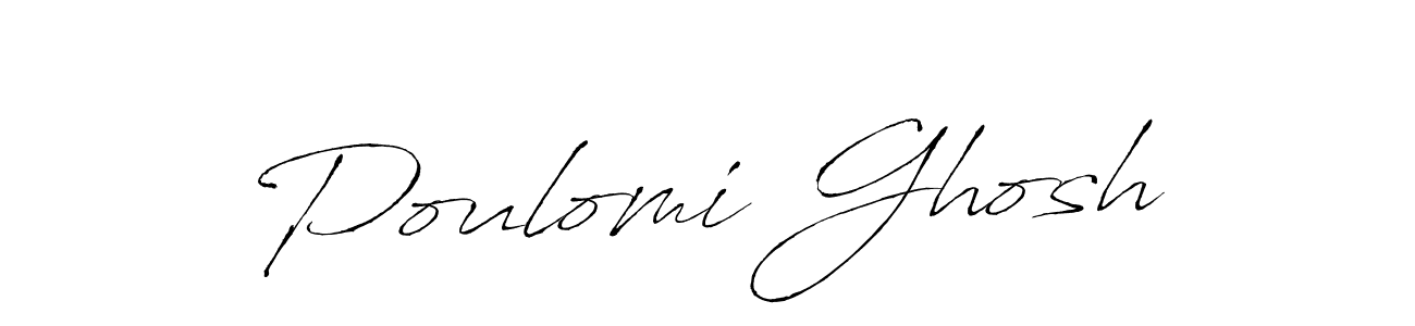 How to make Poulomi Ghosh name signature. Use Antro_Vectra style for creating short signs online. This is the latest handwritten sign. Poulomi Ghosh signature style 6 images and pictures png