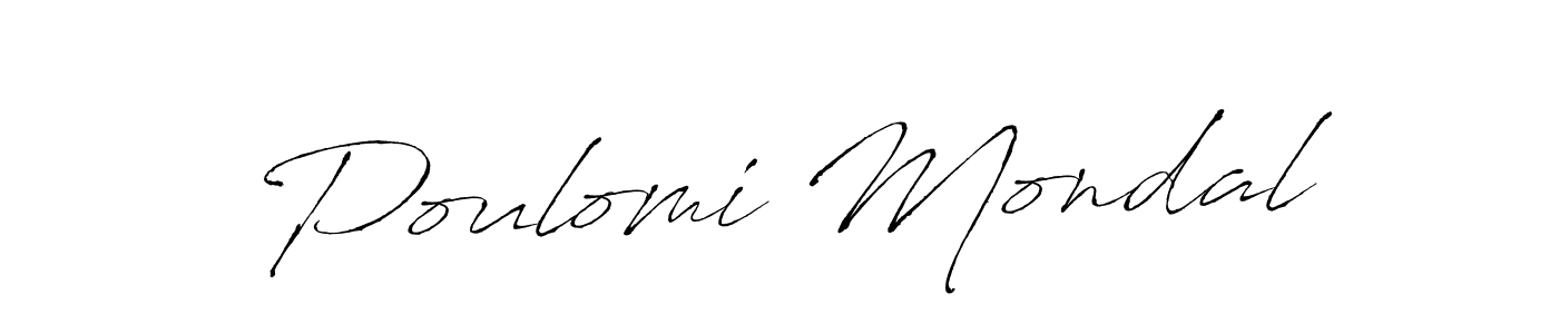 How to make Poulomi Mondal name signature. Use Antro_Vectra style for creating short signs online. This is the latest handwritten sign. Poulomi Mondal signature style 6 images and pictures png