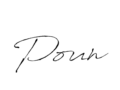 Create a beautiful signature design for name Poun. With this signature (Antro_Vectra) fonts, you can make a handwritten signature for free. Poun signature style 6 images and pictures png