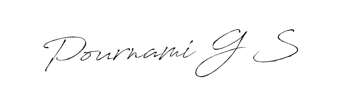 Pournami G S stylish signature style. Best Handwritten Sign (Antro_Vectra) for my name. Handwritten Signature Collection Ideas for my name Pournami G S. Pournami G S signature style 6 images and pictures png