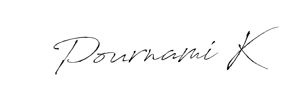 Use a signature maker to create a handwritten signature online. With this signature software, you can design (Antro_Vectra) your own signature for name Pournami K. Pournami K signature style 6 images and pictures png