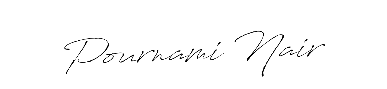 Design your own signature with our free online signature maker. With this signature software, you can create a handwritten (Antro_Vectra) signature for name Pournami Nair. Pournami Nair signature style 6 images and pictures png